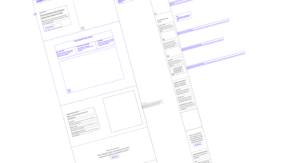 Inbox brochure page wireframes.